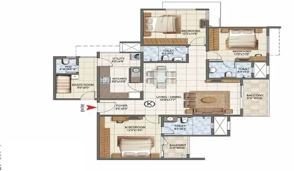 Sobha Amara 3 BHK Floor Plan Featured Image of Sobha Amara 3 BHK Floor Plan