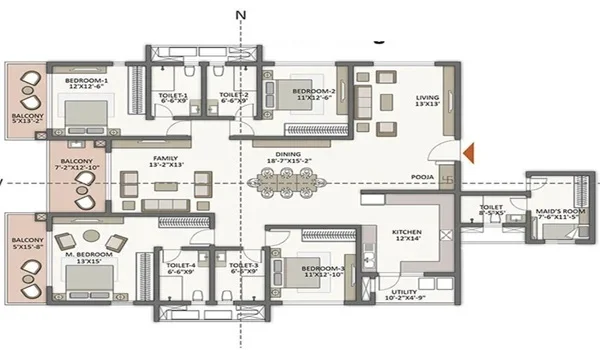 Sobha Amara 4 BHK Floor Plan Featured Image of Sobha Amara 4 BHK Floor Plan